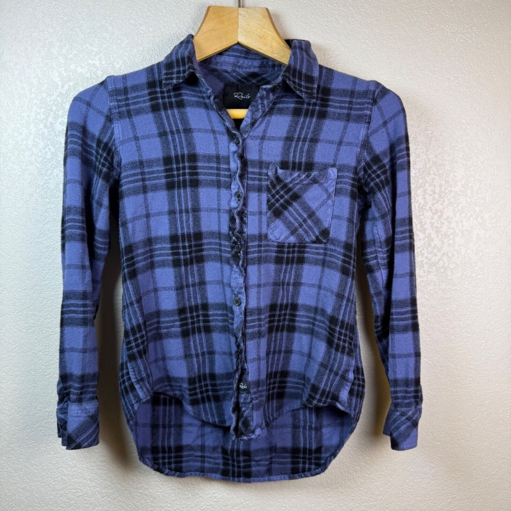 Rails Hunter Purple‎ Plaid Collared Button-Down Top Women's XS